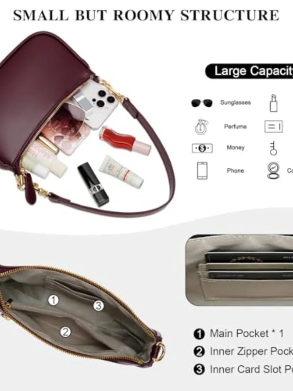 Vegan Leather Mini Shoulder Bag with Removable Strap